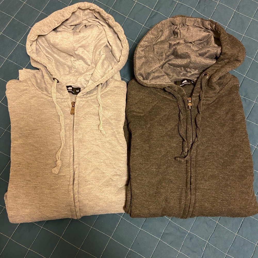 2 full zip hoodies